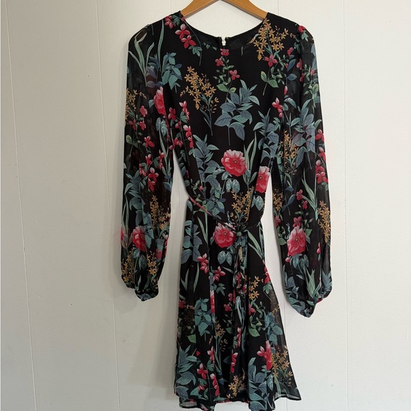 Tommy Hilfiger Pink Red Floral Long Sleeve Sundress - Picture 1 of 4